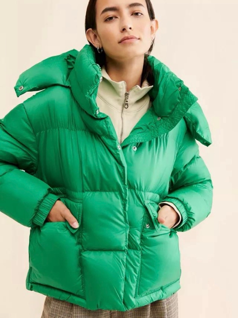 NVLT Emerald Green Puffer Jacket for Women